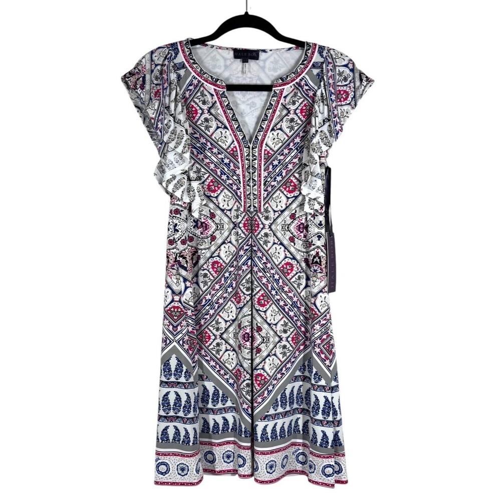 NWT Hale Bob Jersey Mini Dress Flutter Sleeve Women’s Size XS